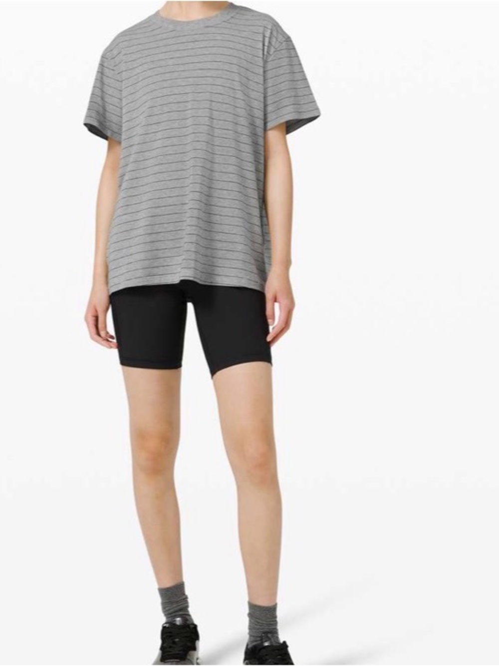 Lululemon All Yours Tee Short Serve Stripe Heathered Medium Grey 20